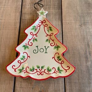 Joy Christmas Tree Plate